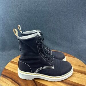 Dr. Martens Page Boots Womens 7 Black White 8-Eye Combat